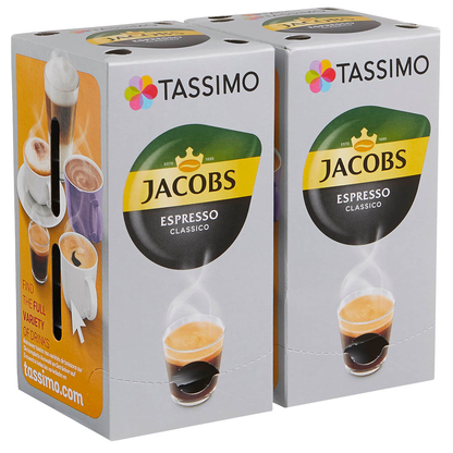 Artikelbild 3 für TASSIMO JACOBS ESPRESSO CLASSICO Kaffeediscs, Arabica- und Robustabohnen kräftig, 16 Portionen, Artikelnummer 971465