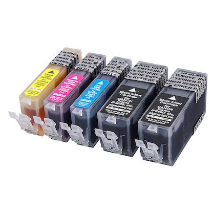 Artikelbild 5 für office discount schwarz, cyan, magenta, gelb Druckerpatronen kompatibel zu Canon 2x PGI-520, 1x CLI-521C/M/Y, 5er-Set, Artikelnummer 518860