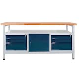 Artikelbild 1 für ADB Werkbank lichtgrau, anthrazitgrau 6 Schubladen 170,0 x 60,0 x 84,0 cm, Artikelnummer 204968