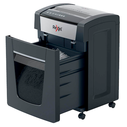 Artikelbild 10 für AKTION: Rexel Momentum P420+ Aktenvernichter mit Partikelschnitt P-4, 4 x 35 mm, bis 20 Blatt, grau mit 25 Euro CashBack, Artikelnummer 255689