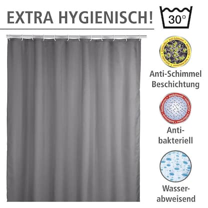 Artikelbild 5 für WENKO Duschvorhang grau 180,0 x 200,0 cm, Artikelnummer 665903