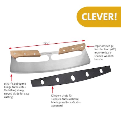 Artikelbild 2 für WESTMARK Wiegemesser silber, braun, Klinge: 35,5 cm, 1 St., Artikelnummer 996462