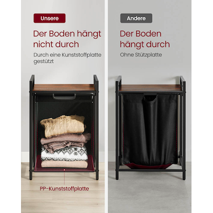 Artikelbild 6 für VASAGLE Wäschekorb braun, schwarz, Artikelnummer 438859