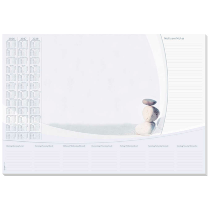 Artikelbild 6 für SIGEL Schreibtischunterlage Harmonie 2026/2027/2028 weiß/grau Papier 59,5 x 41,0 cm, 30 Blatt, Artikelnummer 585614