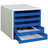 Artikelbild 1 für M&M Schubladenbox blau 30050911, DIN A4 mit 5 Schubladen, Artikelnummer 430934