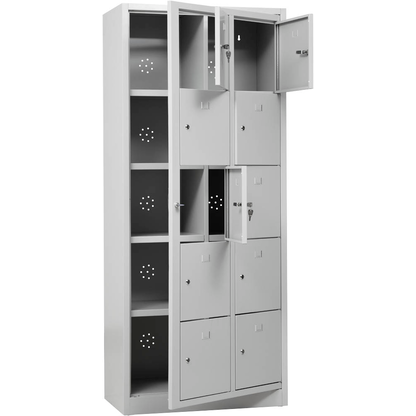 Artikelbild 13 für Gürkan Schließfachschrank lichtgrau 107699, 10 Schließfächer 80,0 x 45,0 x 190,0 cm, Artikelnummer 562951