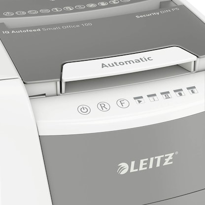 Artikelbild 6 für AKTION: LEITZ IQ Autofeed Small Office 100 Aktenvernichter mit Partikelschnitt P-5, 2 x 15 mm, bis 100 Blatt, weiß mit 45 Euro CashBack, Artikelnummer 267151