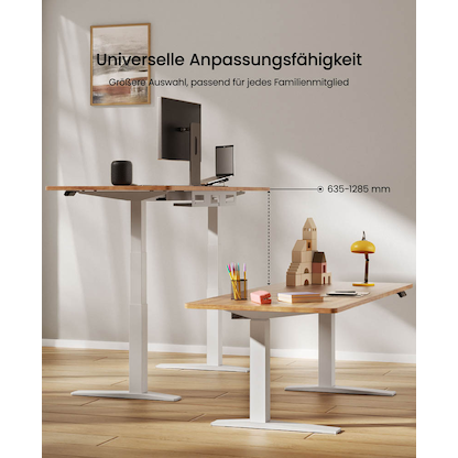 Artikelbild 4 für FlexiSpot E7 Pro elektrisch höhenverstellbares Schreibtischgestell weiß ohne Tischplatte, C-Fuß-Gestell weiß 110,0 - 190,0 x 68,0 cm, Artikelnummer 656649