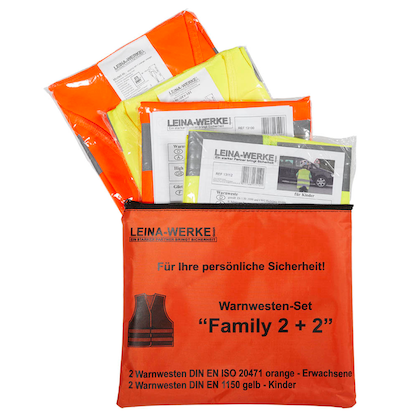 Artikelbild 3 für LEINA-WERKE unisex Warnwesten FAMILY 2+2 orange Einheitsgröße, Artikelnummer 601577
