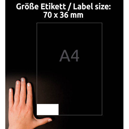 Artikelbild 6 für 2.400 AVERY Zweckform Etiketten 3475 weiß 70,0 x 36,0 mm, Artikelnummer 642280