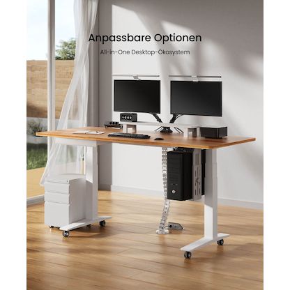 Artikelbild 5 für FlexiSpot E7 Pro elektrisch höhenverstellbares Schreibtischgestell weiß ohne Tischplatte, C-Fuß-Gestell weiß 110,0 - 190,0 x 68,0 cm, Artikelnummer 656649