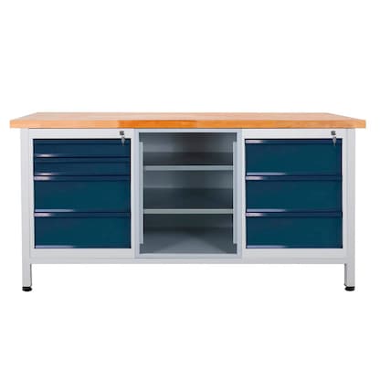 Artikelbild 12 für ADB Werkbank lichtgrau, anthrazitgrau 7 Schubladen 170,0 x 60,0 x 84,0 cm, Artikelnummer 205019