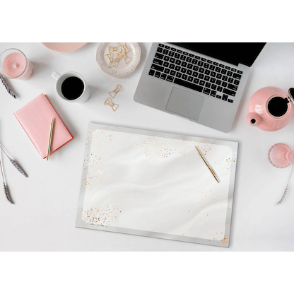 Artikelbild 2 für SIGEL Schreibtischunterlage Glittery Joy grau/gold Papier 42,0 x 29,7 cm, 30 Blatt, Artikelnummer 405387