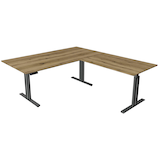 Artikelbild 1 für Kerkmann Move 3 elegant elektrisch höhenverstellbarer Schreibtisch eiche L-Form, T-Fuß-Gestell grau 200,0 x 220,0 cm, Artikelnummer 488217