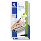 Artikelbild 1 für 10 STAEDTLER Lumocolor Folienstifte schwarz 0,6 mm permanent, Artikelnummer 147801