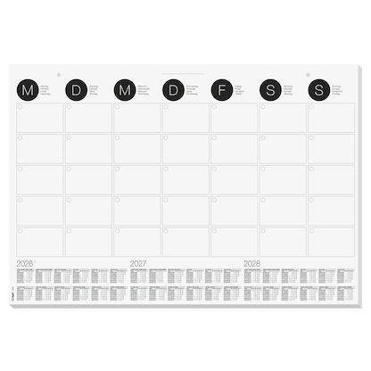 Artikelbild 9 für SIGEL Schreibtischunterlage MONATSPLANER 2026/2027/2028 schwarz/weiß Papier 59,5 x 41,0 cm, 12 Blatt, Artikelnummer 585297