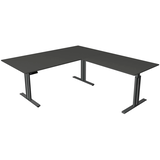 Artikelbild 1 für Kerkmann Move 3 elegant elektrisch höhenverstellbarer Schreibtisch anthrazit L-Form, T-Fuß-Gestell grau 200,0 x 220,0 cm, Artikelnummer 488223