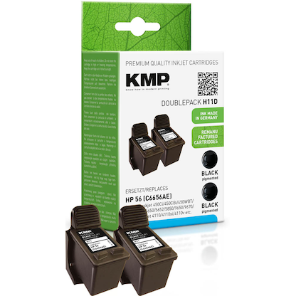 Artikelbild 8 für KMP H11D schwarz Druckerpatronen kompatibel zu HP 2x 56 (C9502AE), Artikelnummer 161687