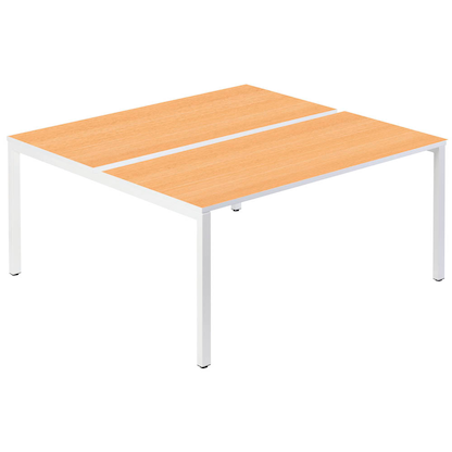 Artikelbild für PAPERFLOW easyDesk Doppelschreibtisch buche rechteckig, 4-Fuß-Gestell weiß 160,0 x 166,0 cm, Artikelnummer 527869