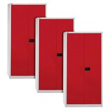 Artikelbild 1 für AKTION: 3 BISLEY Stahlschränke Universal E782A04506P3 lichtgrau, kardinalrot 91,4 x 40,0 x 195,0 cm, aufgebaut, Artikelnummer 102687