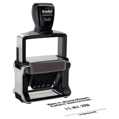 Artikelbild 13 für trodat Datumstempel mit Text individualisierbar 5460 selbstfärbend schwarz mit Logo, 1 St., Artikelnummer 373187