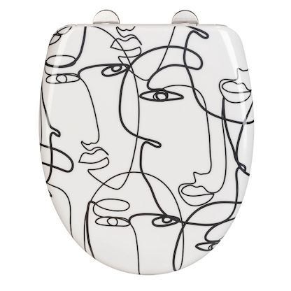 Artikelbild 2 für WENKO WC-Sitz mit Absenkautomatik Faces weiß, schwarz, Artikelnummer 814787