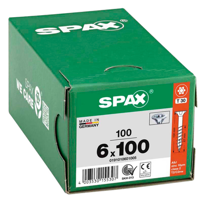 Artikelbild 2 für SPAX® Universalschrauben T30 Senkkopf WIROX 0191010601005 6 mm x 100 mm, 100 St., Artikelnummer 395622