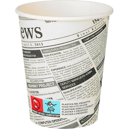 Artikelbild für 50 STARPAK Einweg-Kaffeebecher Newsprint 0,2 l, Artikelnummer 642477