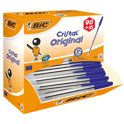Artikelbild 4 für 90 + 10 GRATIS: BIC Kugelschreiber Cristal® Original transparent, Schreibfarbe: blau, 90 St. + GRATIS 10 St., Artikelnummer 287545