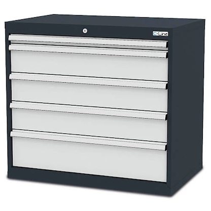 Artikelbild für Simplaflex® Systemeinrichter C-Line Schubladenschrank anthrazit 5 Schubladen 90,0 x 57,5 x 82,0 cm, Artikelnummer 683696