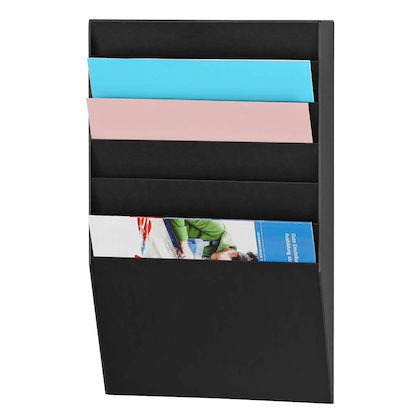 Artikelbild 2 für PAPERFLOW Wandprospekthalter schwarz DIN A4 6 Fächer, Artikelnummer 290275