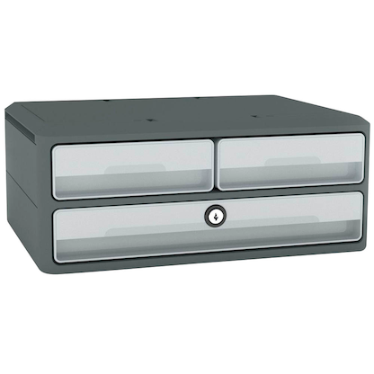 Artikelbild 15 für cep Schubladenbox MoovUp mit Schloss lichtgrau 1091216361, DIN A4 quer mit 3 Schubladen, Artikelnummer 431664