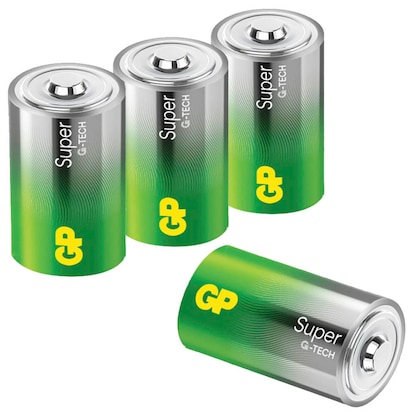 Artikelbild für 4 GP Batterien SUPER Mono D 1,5 V, Artikelnummer 118988