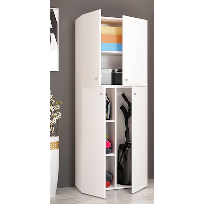 Artikelbild 4 für VCM my home Putzmittelschrank Lona, 913848 weiß 3 Fachböden 70,2 x 39,0 x 183,0 cm, Artikelnummer 622629