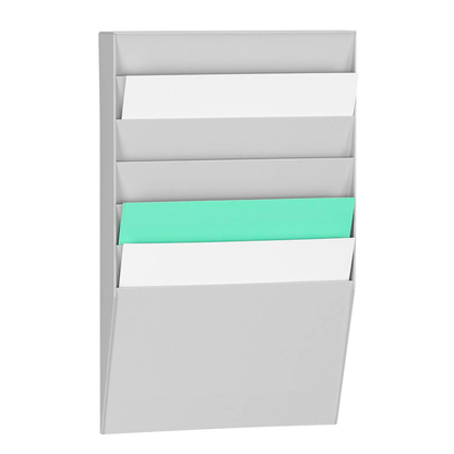 Artikelbild 3 für PAPERFLOW Wandprospekthalter grau DIN A4 6 Fächer, Artikelnummer 290282