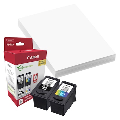 Artikelbild 16 für Canon PG-560XL + CL-561XL schwarz, color Druckköpfe + Fotopapier, 2er-Set, Artikelnummer 207468