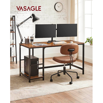 Artikelbild 4 für VASAGLE Schreibtisch braun rechteckig, 4-Fuß-Gestell schwarz 140,0 x 60,0 cm, Artikelnummer 289706