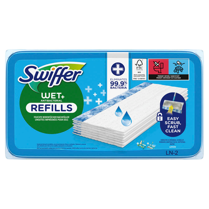 Artikelbild für Swiffer WET+ ANTIBACTERIAL REFILLS Feuchte Bodentücher Mikrofaser, 20 St., Artikelnummer 526438