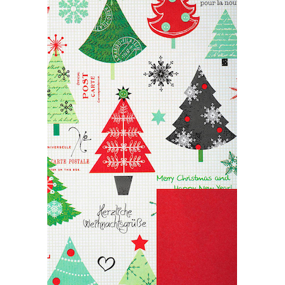 Artikelbild 3 für JUNG SCHÖNER VERPACKEN Geschenkpapier Cambridge Weihnachtsbaum mehrfarbig beidseitig bedruckt, 20,0 m, Artikelnummer 825740
