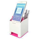Artikelbild 1 für AKTION: LEITZ Stiftehalter WOW Duo Colour perlweiß/pink Polystyrol 2 Fächer 9,0 x 10,1 x 10,0 cm mit Prämie nach Registrierung, Artikelnummer 313573