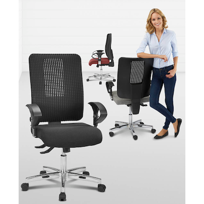 Artikelbild 6 für Topstar Bürostuhl Open XT (N), OX790U G200 Stoff schwarz, Gestell chrom, Artikelnummer 669650