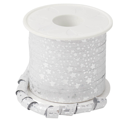Artikelbild 19 für PRÄSENT Geschenkband Glitter Star mattglänzend silber 10,0 mm x 100,0 m, Artikelnummer 934834