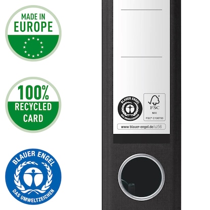 Artikelbild 6 für VON LEITZ Ordner schwarz mamoriert Karton 5,0 cm DIN A4, Artikelnummer 635676