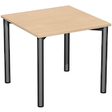 Artikelbild 1 für geramöbel Flex Schreibtisch buche, anthrazit quadratisch, 4-Fuß-Gestell grau 80,0 x 80,0 cm, Artikelnummer 880688