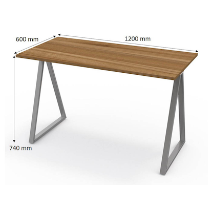 Artikelbild 2 für PAPERFLOW easyHome LV9 Schreibtisch walnuss rechteckig, A-Fuß-Gestell grau 110,0 x 60,0 cm, Artikelnummer 381812