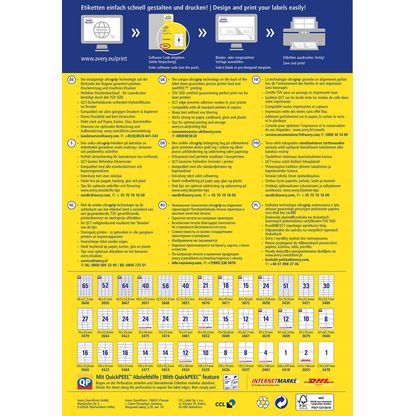 Artikelbild 4 für 100 AVERY Zweckform Etiketten 3478 weiß 210,0 x 297,0 mm, Artikelnummer 647651