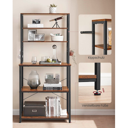 Artikelbild 9 für VASAGLE Küchen-Organizer vintage-braun 80,0 x 40,0 x 167,0 cm, Artikelnummer 438289