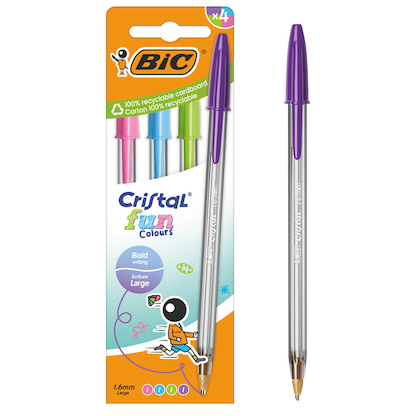 Artikelbild 6 für BIC Kugelschreiber Cristal Fun transparent, Schreibfarbe: farbsortiert, 4 St., Artikelnummer 500337