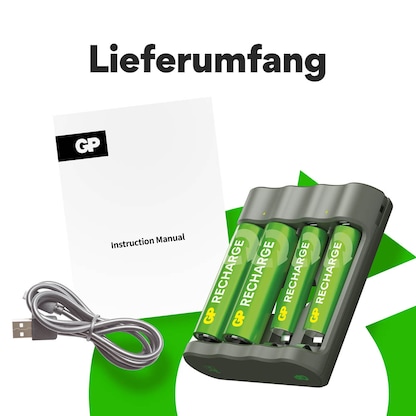 Artikelbild 5 für GP DE B441 USB-Akku-Ladegerät inkl. Akkus, Artikelnummer 723277