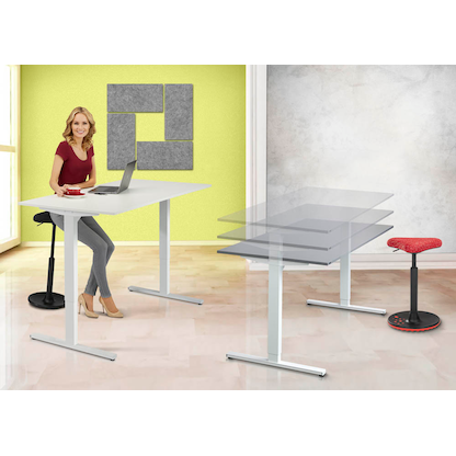 Artikelbild 8 für Kerkmann Move 3 elektrisch höhenverstellbarer Schreibtisch weiß rechteckig, T-Fuß-Gestell weiß 160,0 x 80,0 cm, Artikelnummer 574564